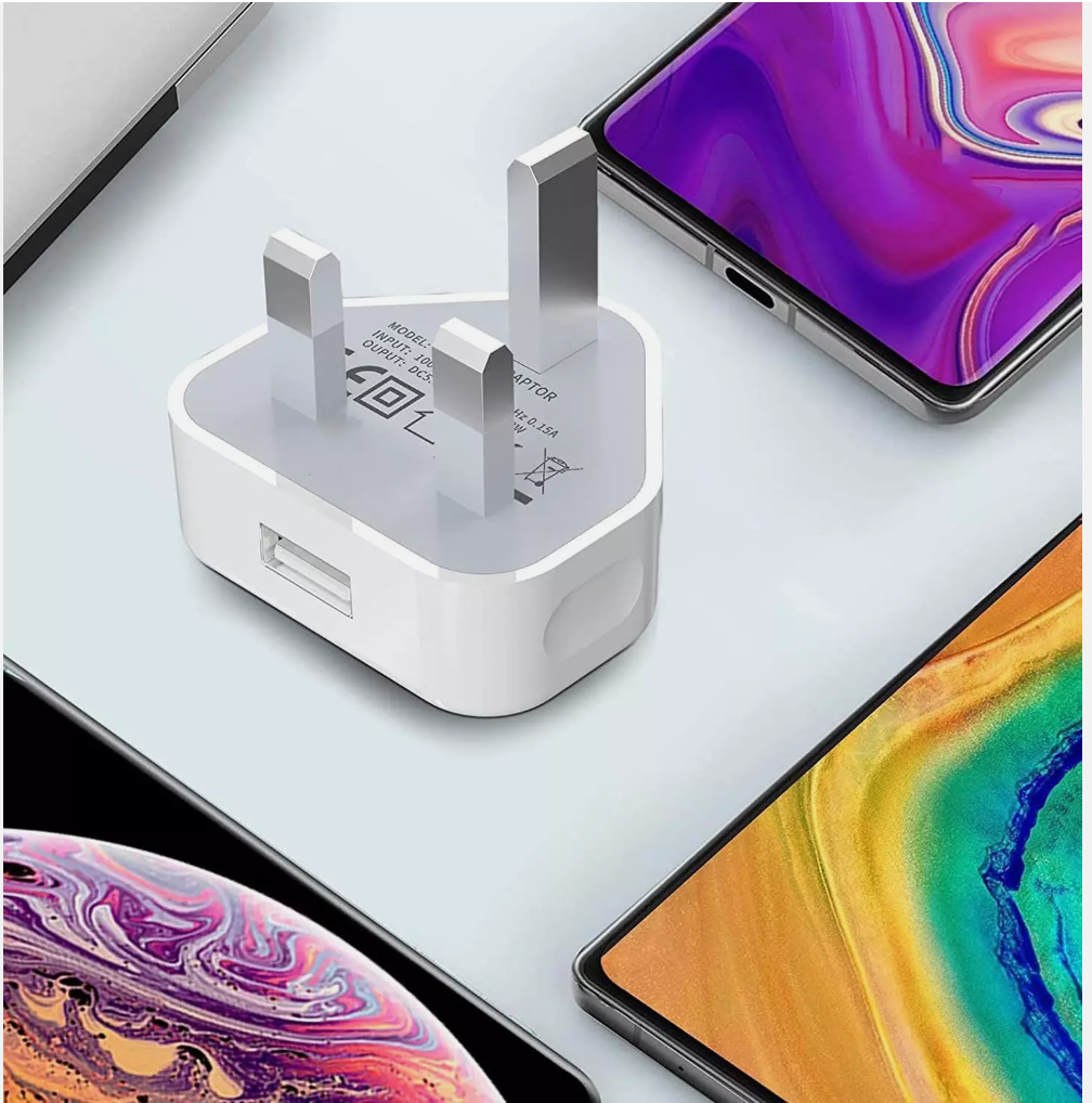 USB Port Fast Charger Adaptor UK Mains Wall 3 Pin Plug for Phone Tablet
