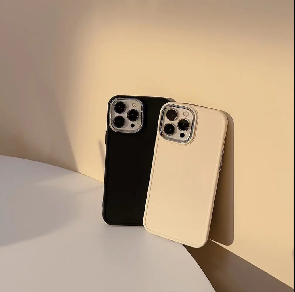 Solid Color Soft Silicone Cover with Electroplated Frame Sleek and stylish, this premium case