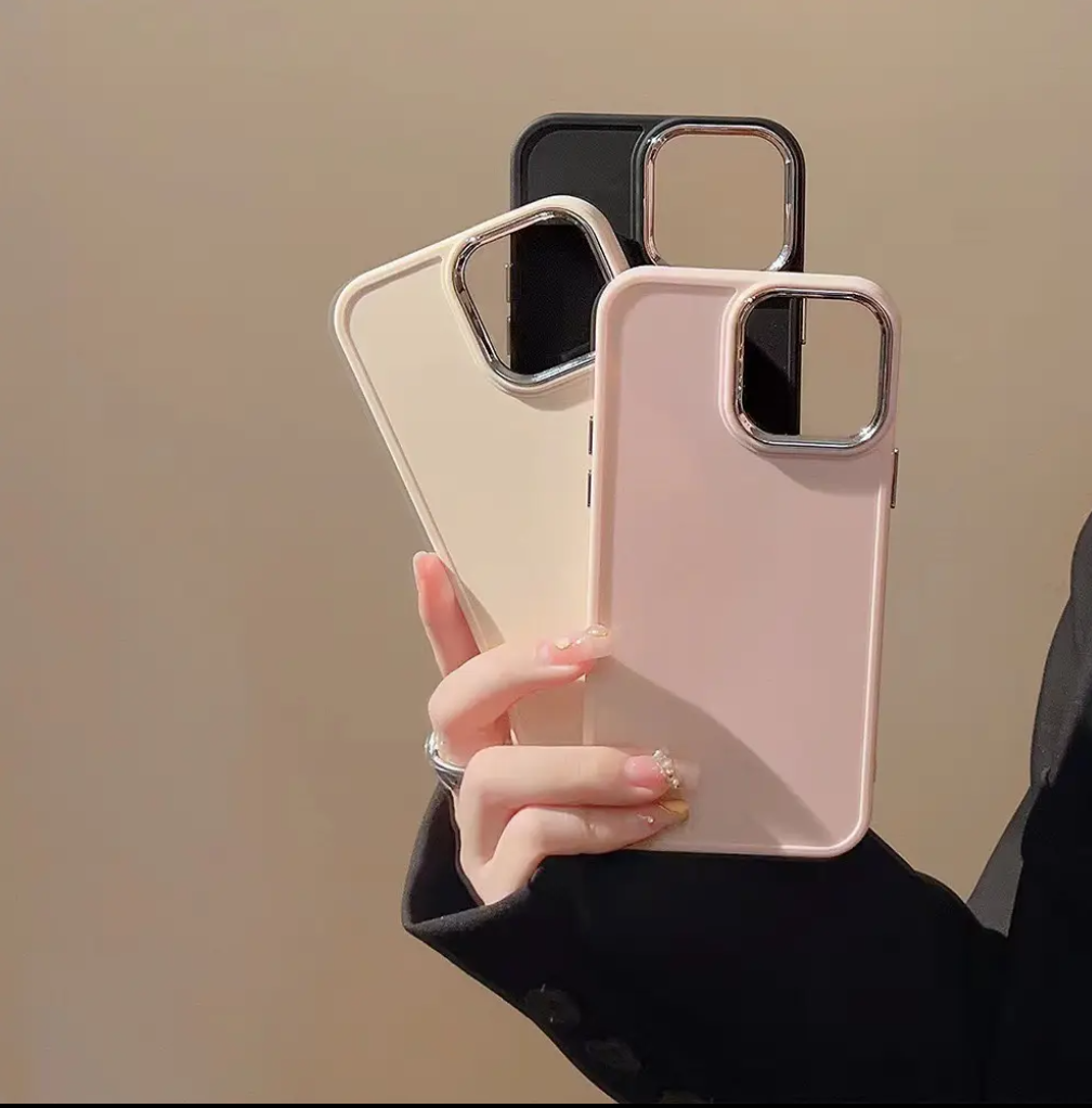 Solid Color Soft Silicone Cover with Electroplated Frame Sleek and stylish, this premium case