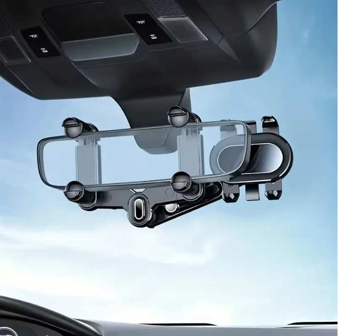 360° Rotating Car Rearview Mirror Phone Holder - Perfect for Kids and Adults - Compatible with Phones and GPS Devices