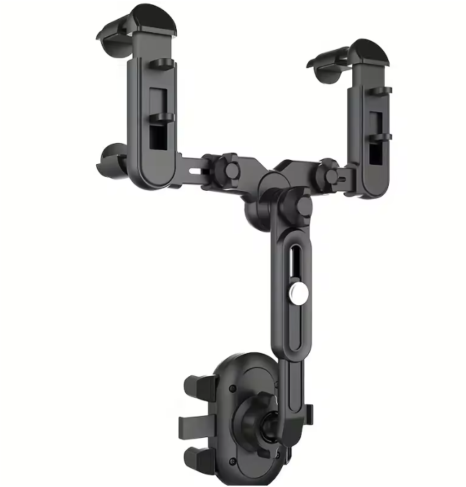 360° Rotating Car Rearview Mirror Phone Holder - Perfect for Kids and Adults - Compatible with Phones and GPS Devices