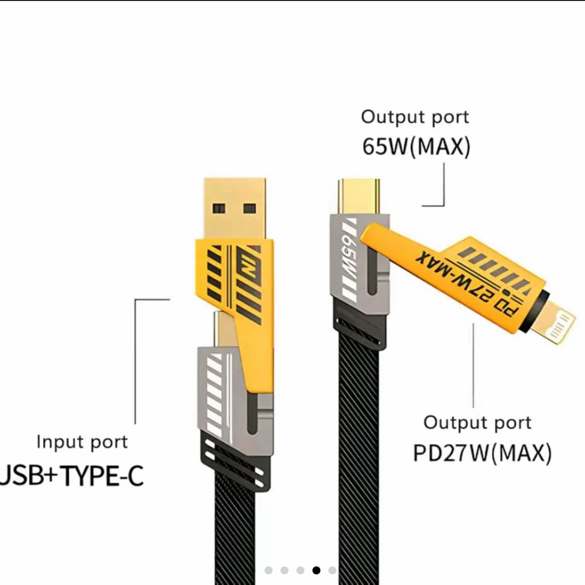 4-in-1 Multi USB Charging Cable – 1M Fast PD Charger Cord for Devices