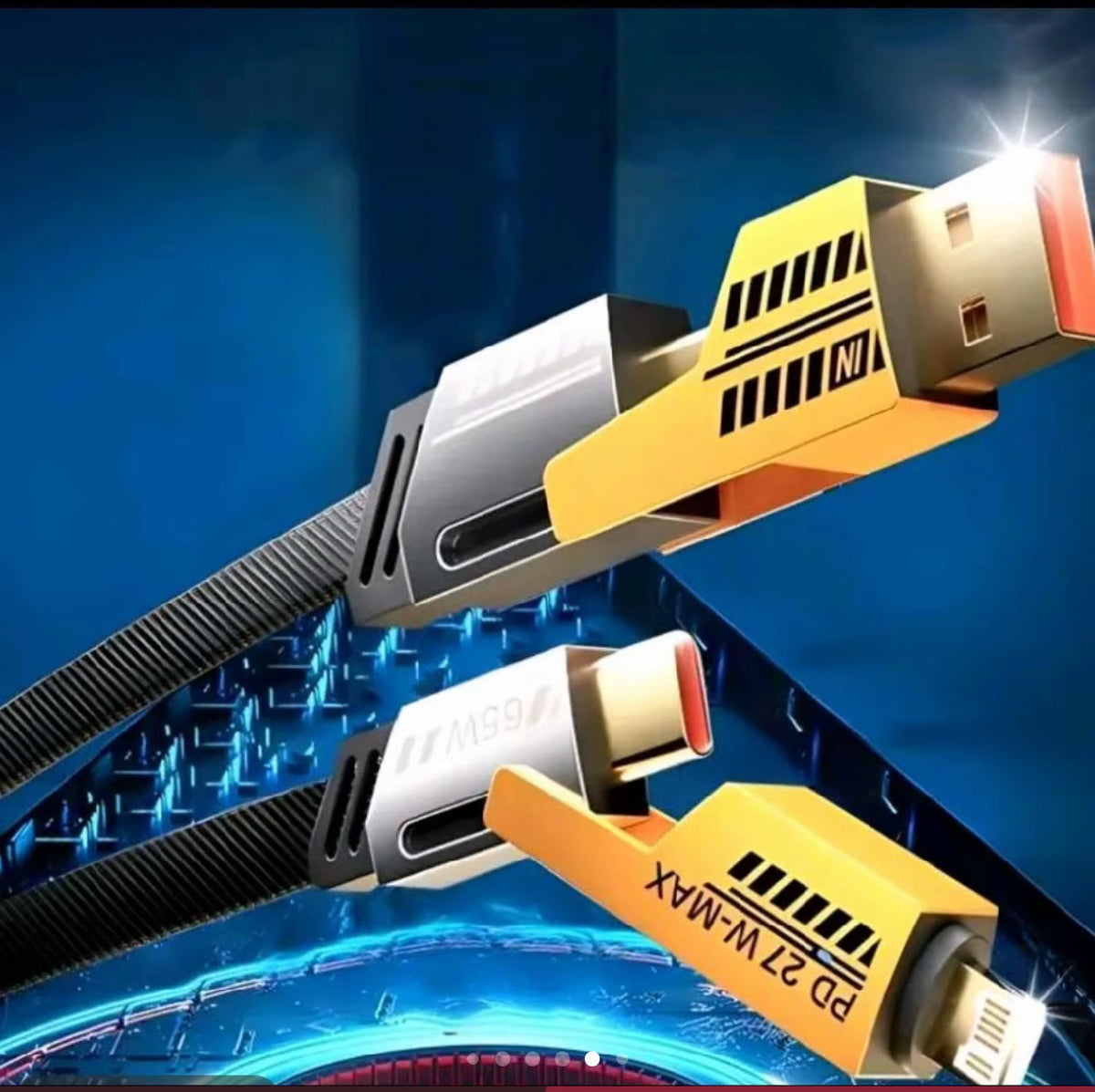4-in-1 Multi USB Charging Cable – 1M Fast PD Charger Cord for Devices