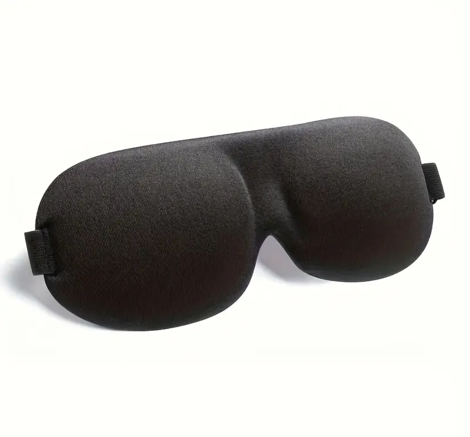 3D Sleep Mask with Black Shade for Eye Protection and Breathability – Essential Travel Accessory