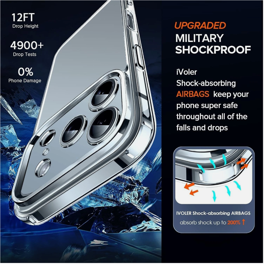 Transparent Clear Case Cover for 17 | 17 Air | 17 Pro | 17 Pro Max – Shockproof, Slim & Scratch-Resistant