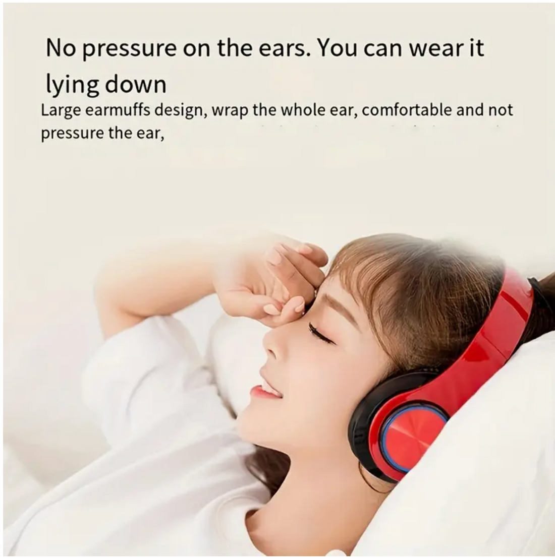 Black Wireless Noise-Canceling Headphones – Foldable Design, USB-C Charging, High-Quality Sound, Red/Black Gaming & Streaming Headset
