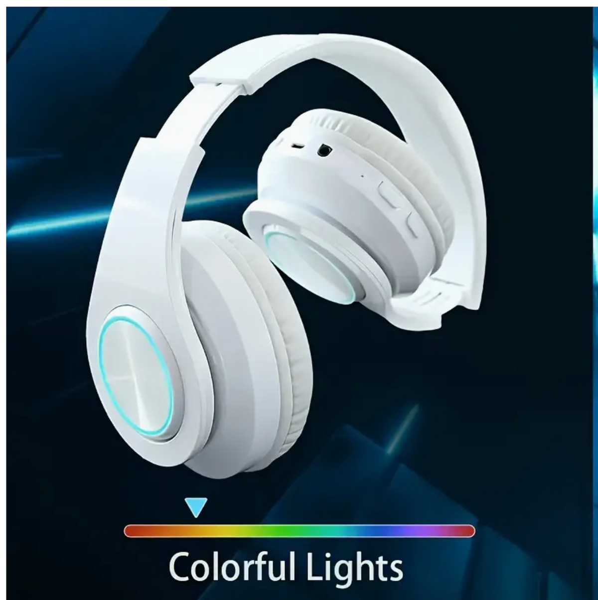 Black Wireless Noise-Canceling Headphones – Foldable Design, USB-C Charging, High-Quality Sound, Red/Black Gaming & Streaming Headset