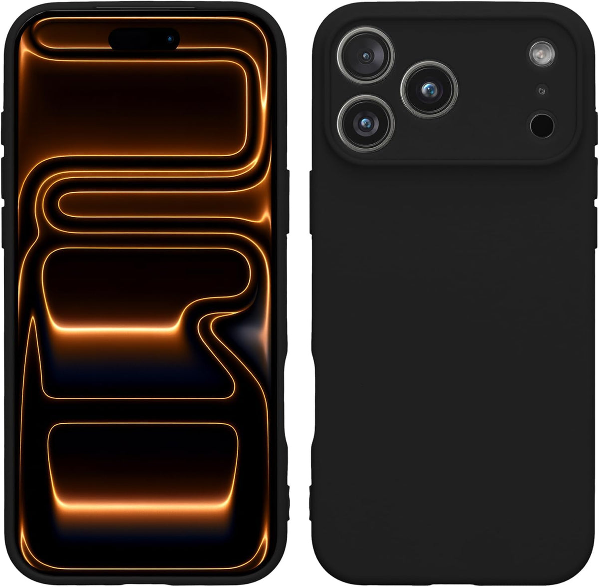 Black Ultra Soft Liquid Gel Case for iPhone 17 Series (17 / 17 Air / 17 Pro / 17 Pro Max) – Flannel Texture, Skin-Friendly, Shockproof Protective Cover –
