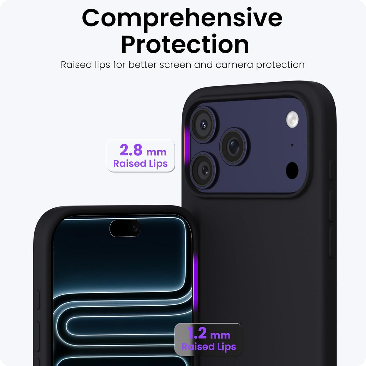 Black Ultra Soft Liquid Gel Case for iPhone 17 Series (17 / 17 Air / 17 Pro / 17 Pro Max) – Flannel Texture, Skin-Friendly, Shockproof Protective Cover –