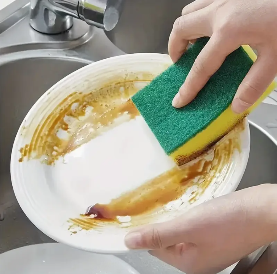 10pcs Kitchen Cleaning Sponges – Double-Sided Heavy-Duty Dishwashing Cloths & Multi-Purpose Scouring Pads