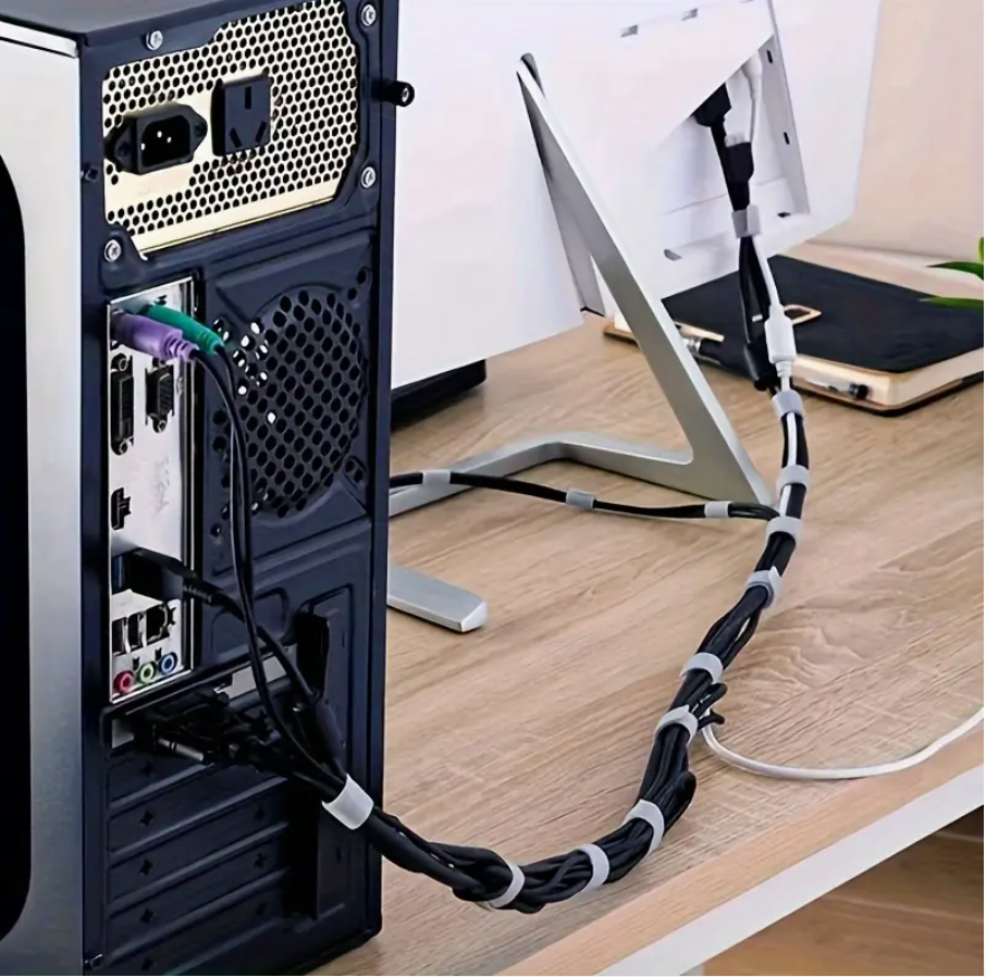 1 Roll Easy-to-Use Quick Fixing Tape – Multifunctional Cable Management & Wire Wrapping Organizer | Ideal for Computer, TV, Home & Office Cabling | Fastening Strap