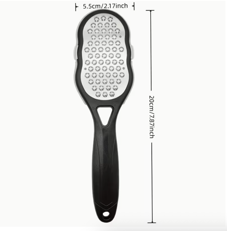 Stainless Steel Foot File Sander  Anti-Splash Design • Comfortable Handle • Rust-Proof & Durable • Removes Dead Skin & Calluses • Home SPA & Pedicure Essential