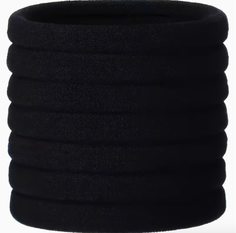 10PCS Black Hair Ties Set – High Elasticity Minimalist Hair Bands for Women