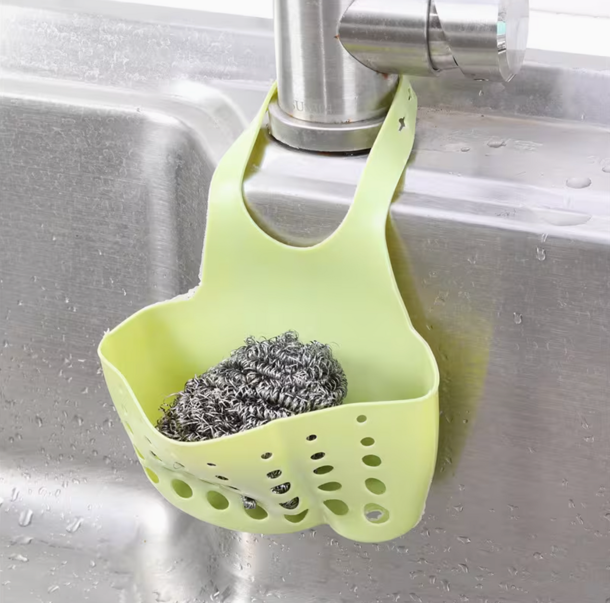 Adjustable Hanging Sink Organizer – Space-Saving Plastic Hook Rack with Draining Function | Kitchen Sink Draining Basket for Sponges, Soaps & Dish Accessories