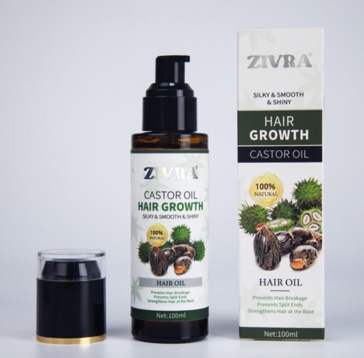 Pure \& Natural *ZIVRA* Hair Growth Oil With Castor Oil for Healthy Shiny Hair