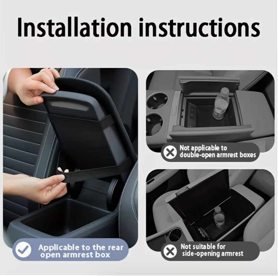 Universal Car Armrest Pad – Center Console Riser Cushion (Black, 1pc)