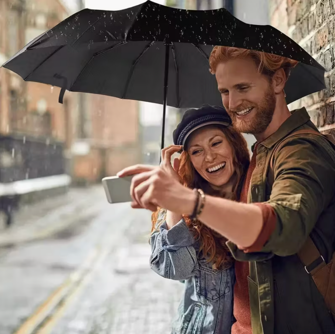 Umbrella Black Compact Wind Resistant Umbrella For Men And Women – Lightweight Folding Travel Umbrella With Strong Frame
