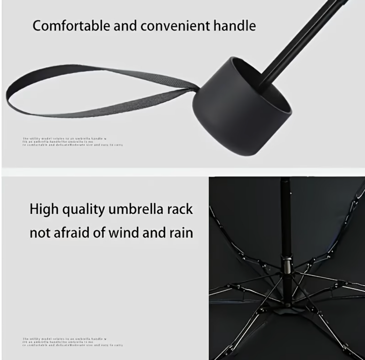 Umbrella Black Compact Wind Resistant Umbrella For Men And Women – Lightweight Folding Travel Umbrella With Strong Frame