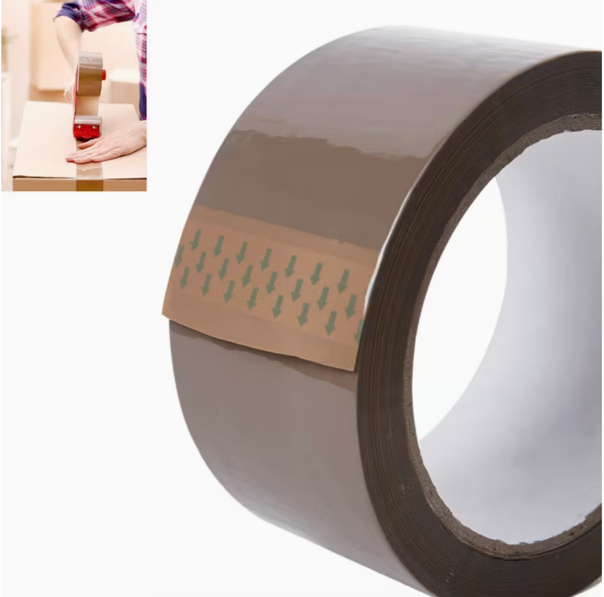 Super Strong Brown Packaging Tape Roll 5cm x 60m x 52um – Heavy Duty Adhesive Carton Sealing Tape for Boxes, Moving, Shipping & Daily Packaging