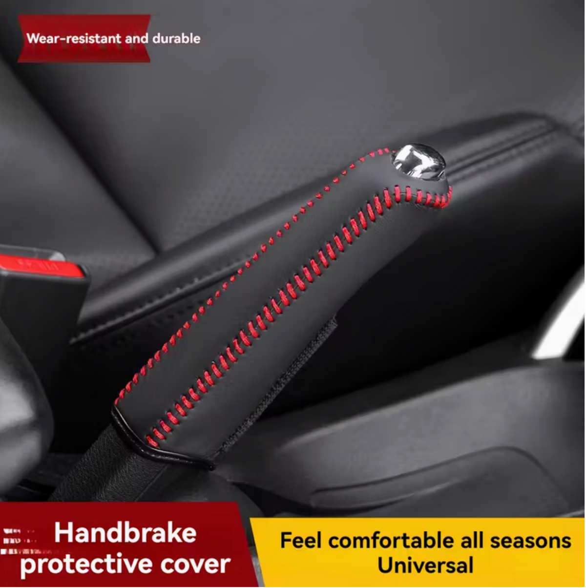 Faux Leather Handbrake Cover | Anti-Slip, Hand-Sewn, Faux Leather Gear Lever Cover