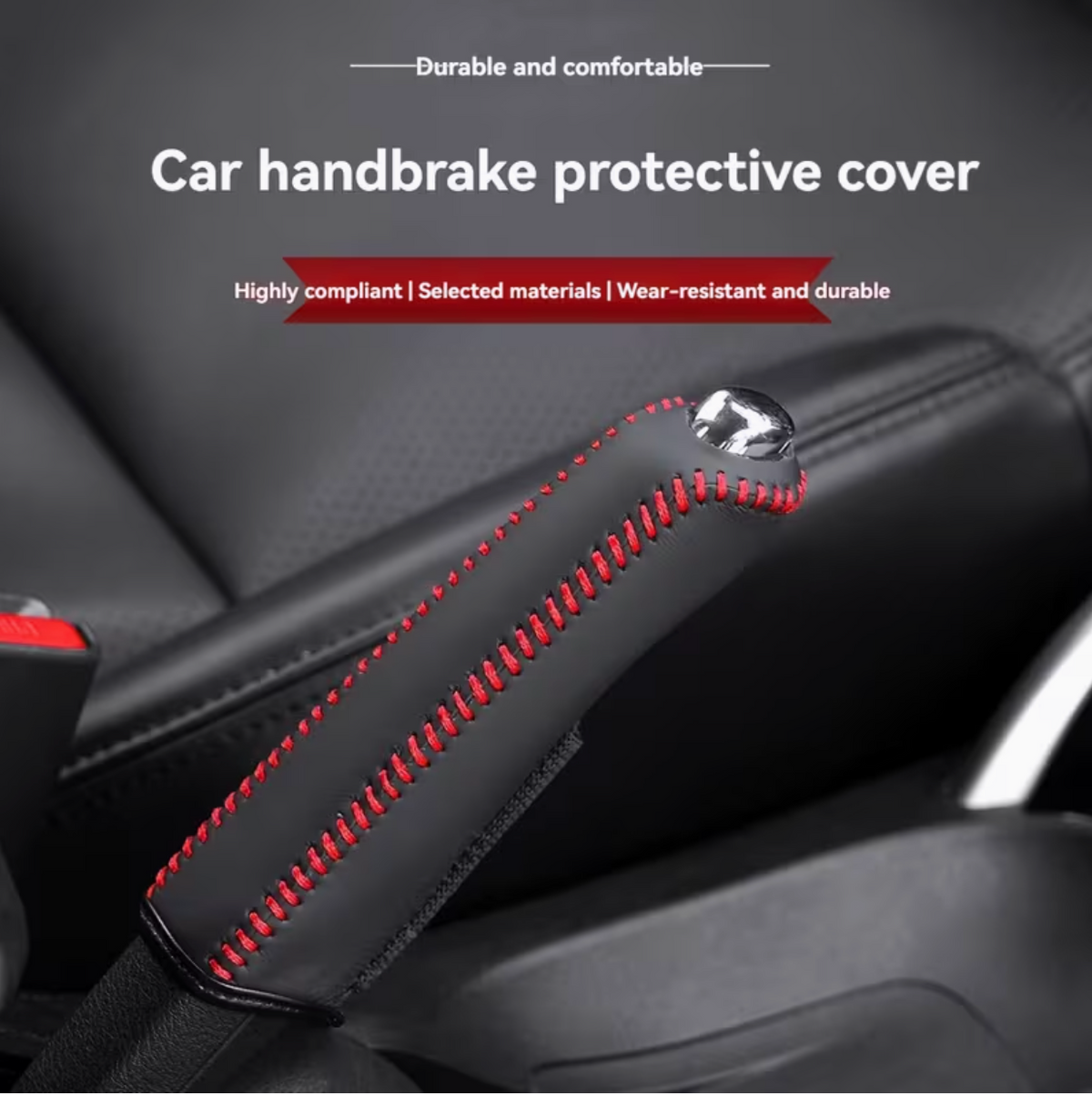 Faux Leather Handbrake Cover | Anti-Slip, Hand-Sewn, Faux Leather Gear Lever Cover
