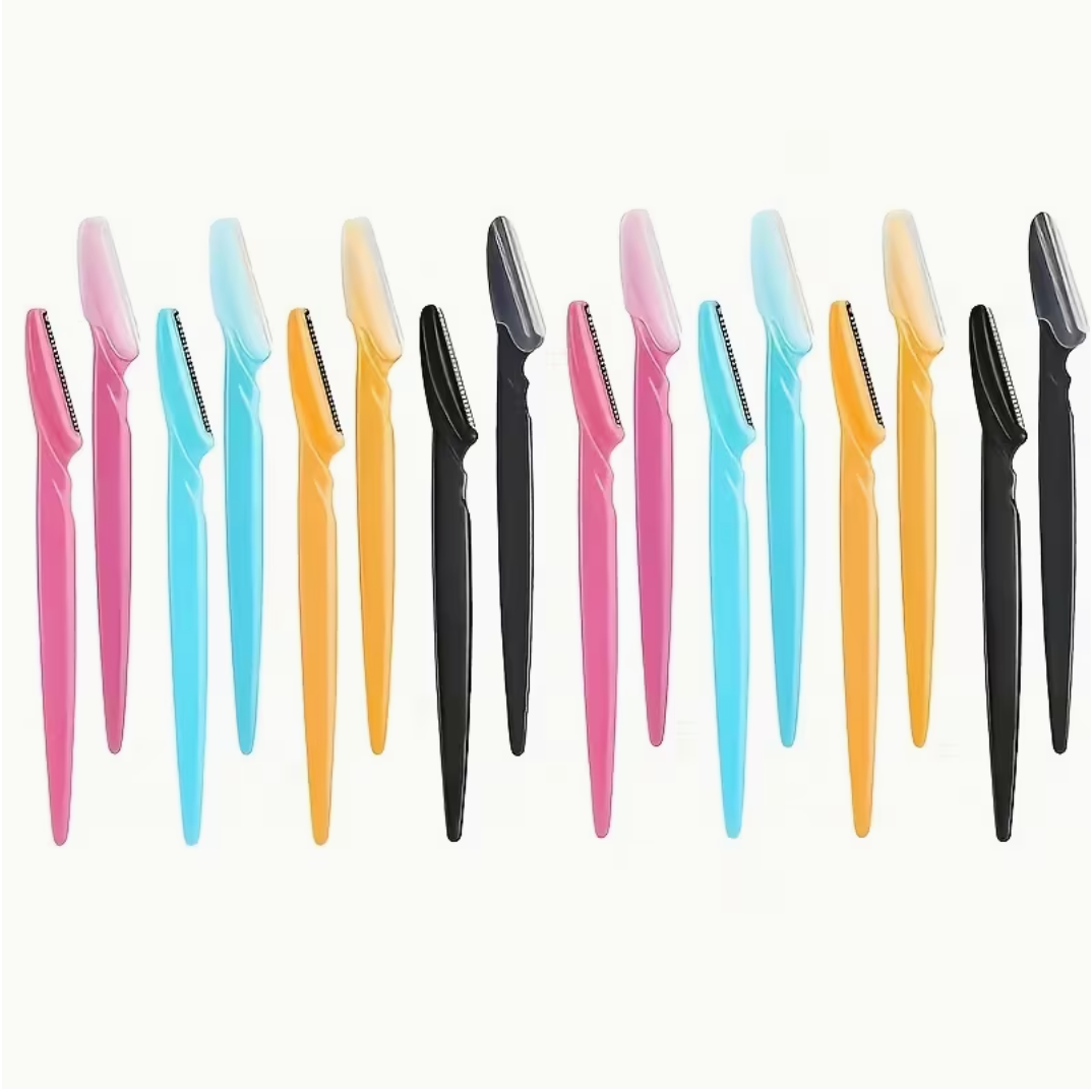 5-Piece Stainless Steel Eyebrow & Facial Razor Set – Random Colours