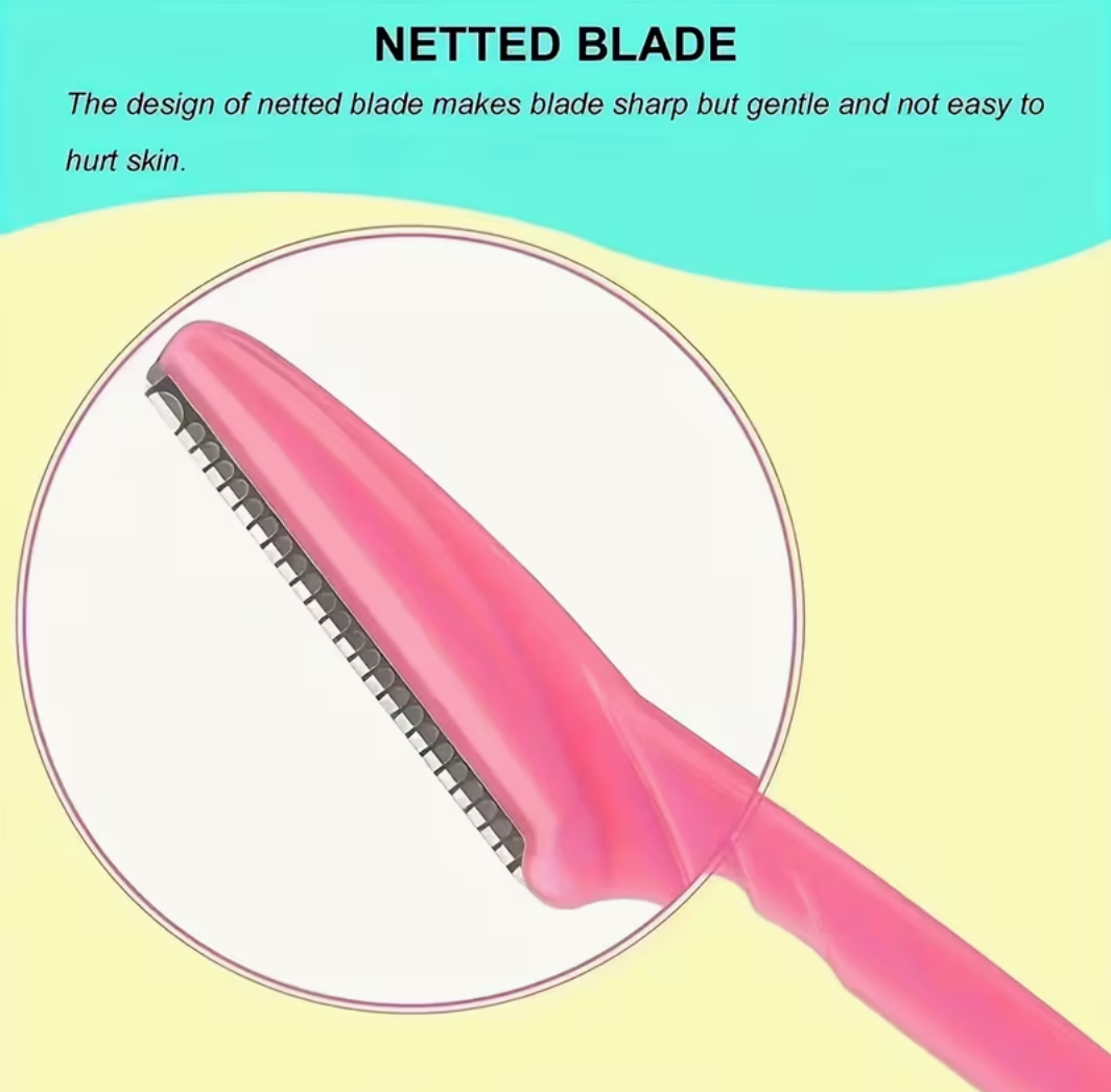 5-Piece Stainless Steel Eyebrow & Facial Razor Set – Random Colours