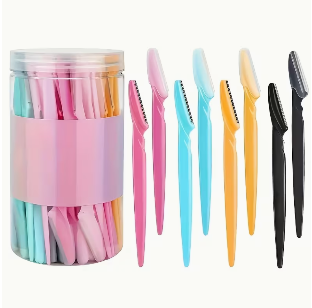 5-Piece Stainless Steel Eyebrow & Facial Razor Set – Random Colours