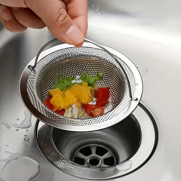 Stainless Steel Sink Strainer with Handle – Rustproof & Clog-Resistant Mesh Filter for Kitchen and Bathroom Sinks | Durable 365-Day Use