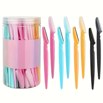 5-Piece Stainless Steel Eyebrow & Facial Razor Set – Random Colours