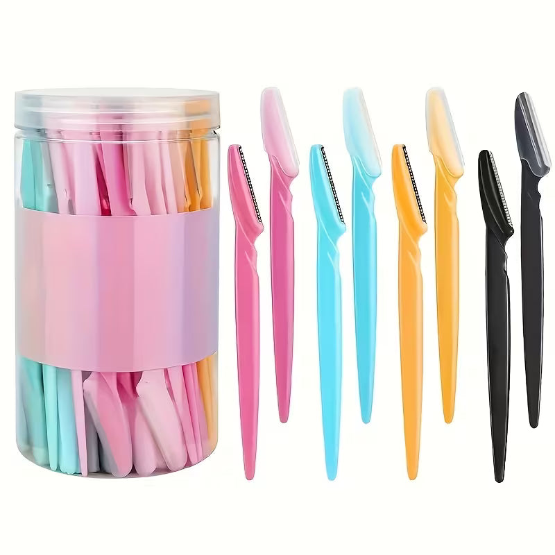 5-Piece Stainless Steel Eyebrow & Facial Razor Set – Random Colours