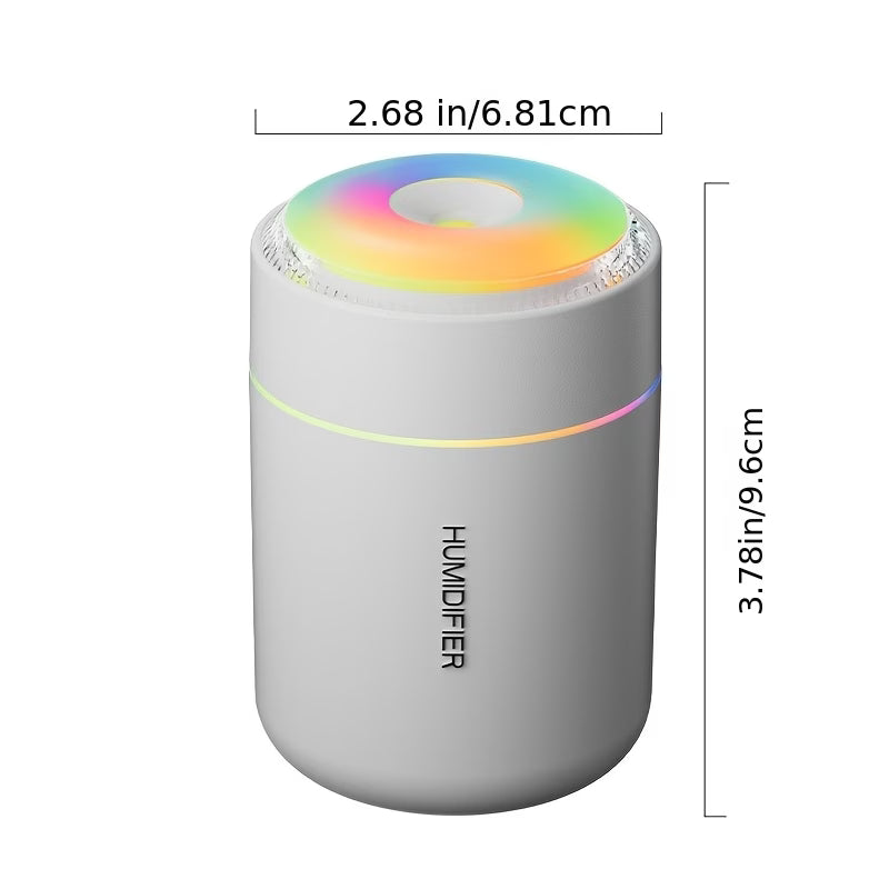 Mini Humidifier with 7-Colour Ambient Light – Quiet Portable Mist Humidifier for Home, Office & Car