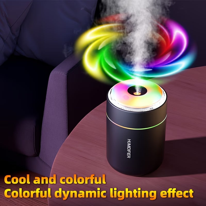 Mini Humidifier with 7-Colour Ambient Light – Quiet Portable Mist Humidifier for Home, Office & Car