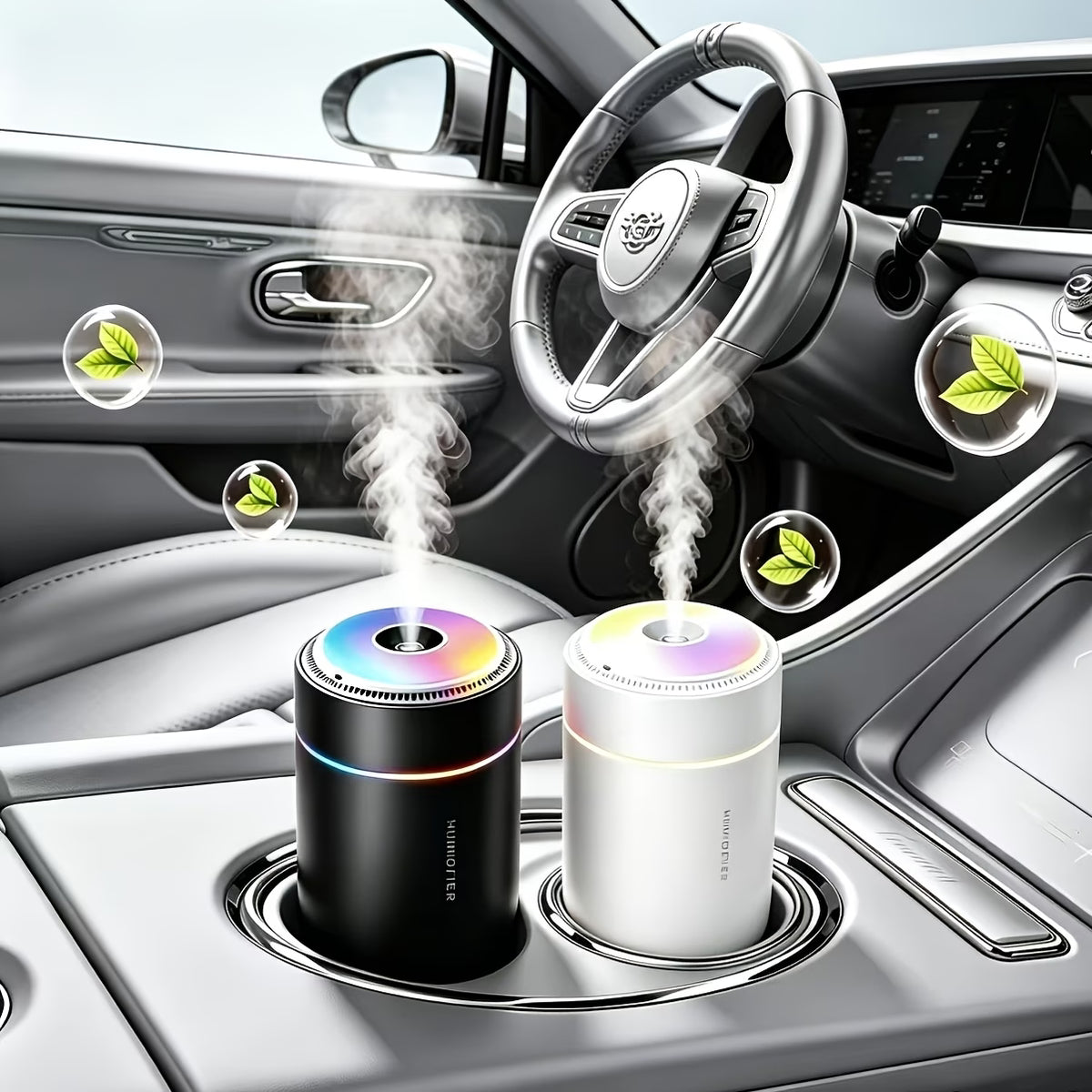 Mini Humidifier with 7-Colour Ambient Light – Quiet Portable Mist Humidifier for Home, Office & Car