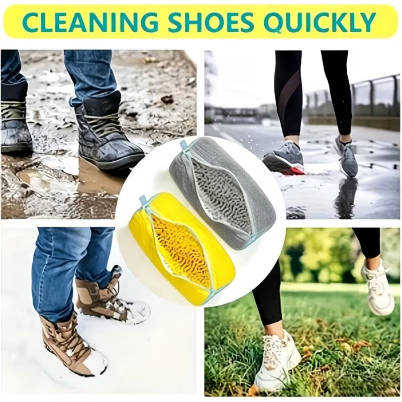 Shoe Washing Bag for Washing Machine – Reusable Protective Sneaker Laundry Bag with Fluffy Fibre Interior