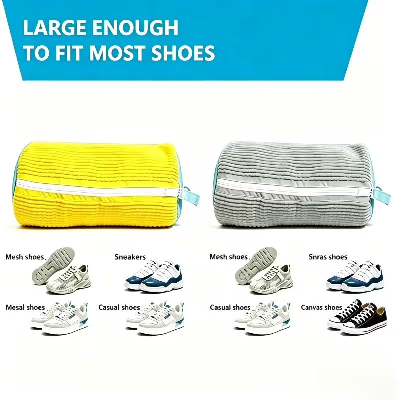 Shoe Washing Bag for Washing Machine – Reusable Protective Sneaker Laundry Bag with Fluffy Fibre Interior