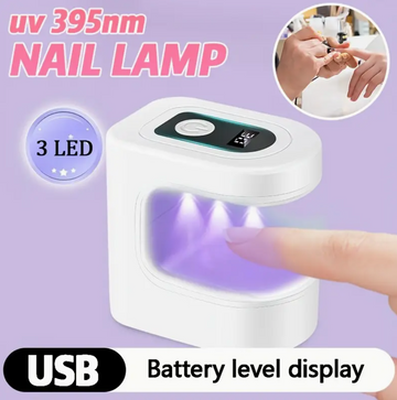 Mini Portable Nail Lamp – USB Rechargeable LED 395nm | Countdown Timer & Power Button | Compact Nail Art Tool for Gel & Nail Polish | Salon, Home & Travel Use