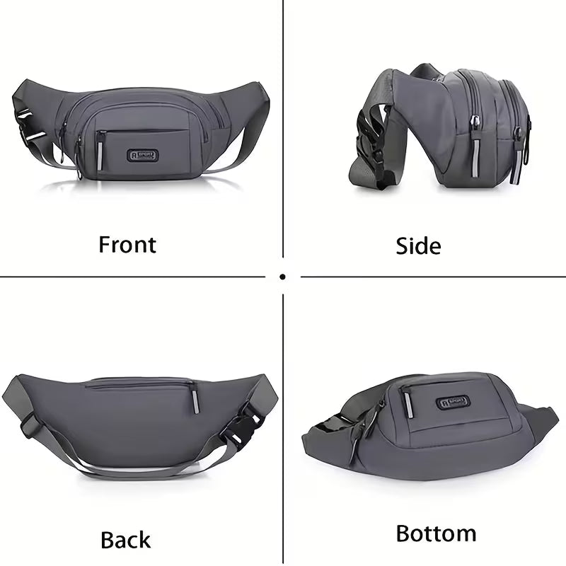Large Capacity Adjustable Waist Bag – Nylon Crossbody & Travel Bag
