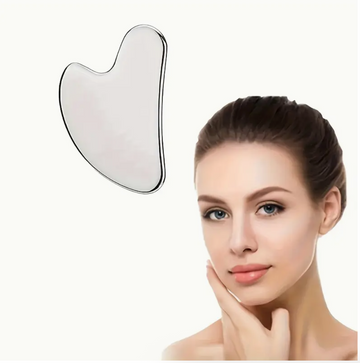 Stainless Steel Gua Sha Facial Tool with Double-Head Blackhead Remover – Professional Metal Face Massager for Face, Eyes & Neck | Durable, Hygienic, Sleek Design with Travel Bag