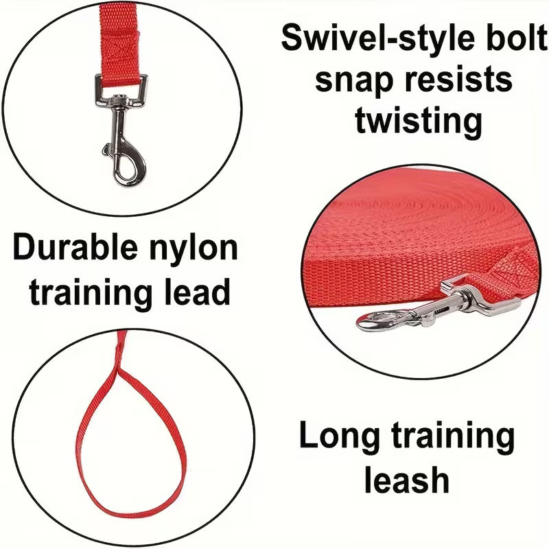 Adjustable Dog Training Leash – 3.05–9.14 Metres, Long Lead for Training, Walking & Outdoor Activities
