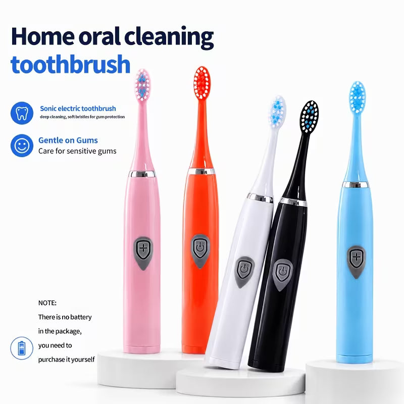 Electric Toothbrush – Daily Oral Care, Gentle Brushing Design, AA Battery Powered | Black Color