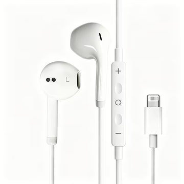 Lightning Wired Earbuds – In-Ear Earphones with HD Microphone & Volume Control
