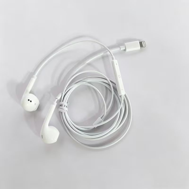 Lightning Wired Earbuds – In-Ear Earphones with HD Microphone & Volume Control