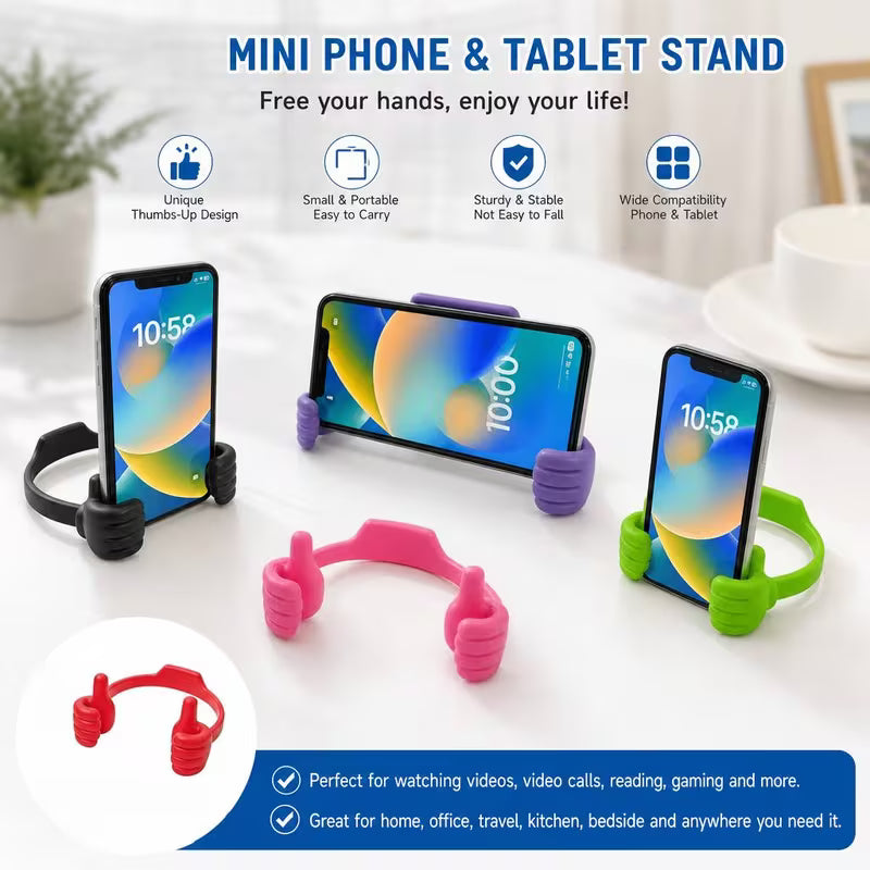 Creative Thumb Phone Holder – Bendable Lazy Stand, Portable Phone & Tablet Support
