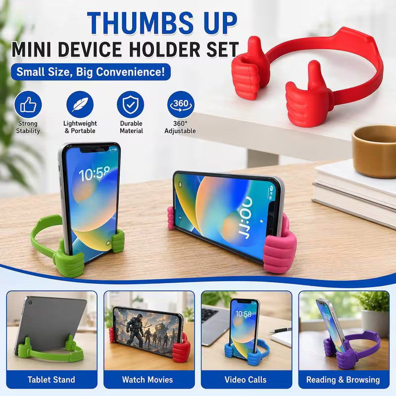 Creative Thumb Phone Holder – Bendable Lazy Stand, Portable Phone & Tablet Support
