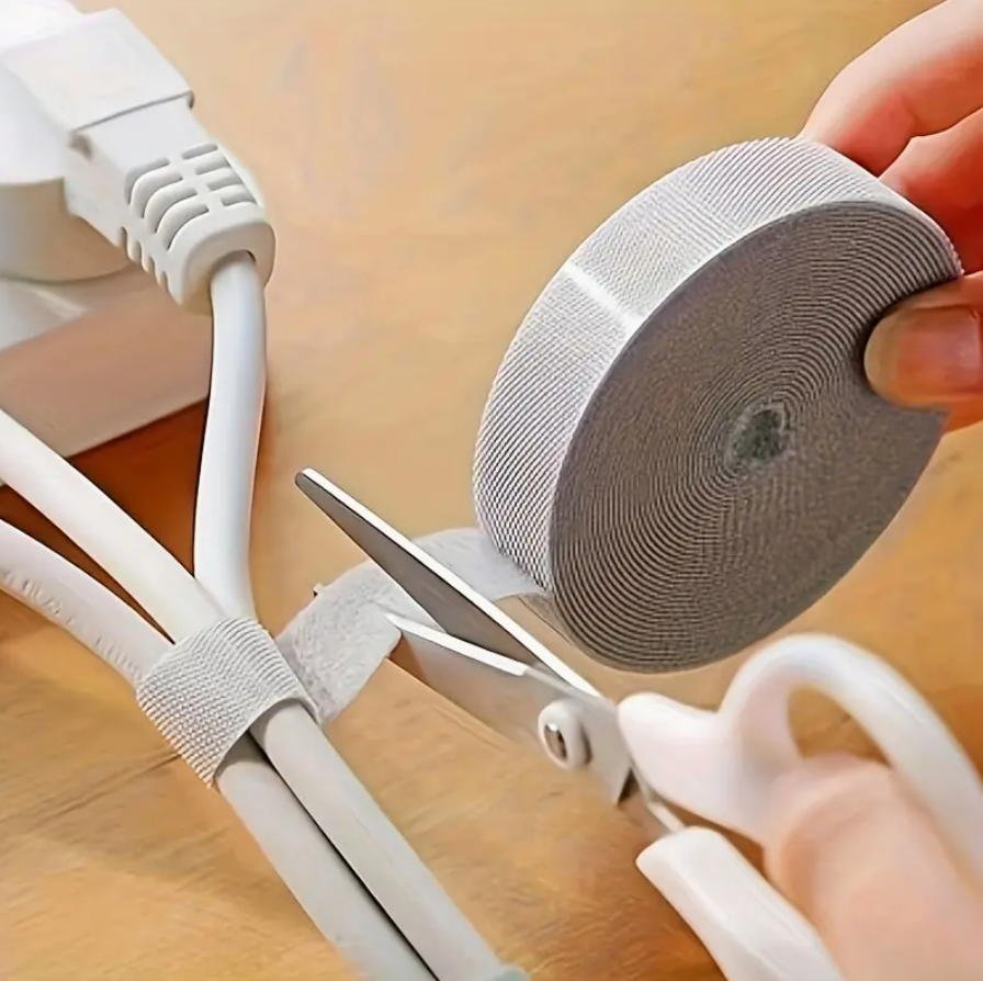 1 Roll Easy-to-Use Quick Fixing Tape – Multifunctional Cable Management & Wire Wrapping Organizer | Ideal for Computer, TV, Home & Office Cabling | Fastening Strap
