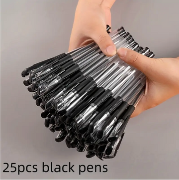 10 pcs Neutral Ballpoint Pen Set – 0.5mm Fine Tip | Black Office Pens for Students & Professionals | Lightweight, Smooth Writing, Reliable Multipack Study & Office Pens