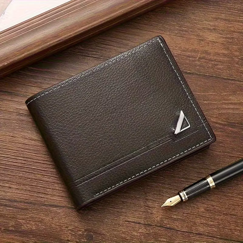 Men's PU Wallet – Large Capacity Bifold Wallet with Multiple Card Slots