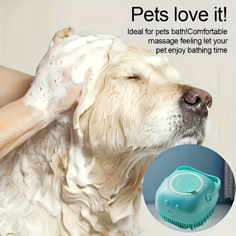 (Pet Bath Brush And Storage Hook) Cat Massage Brushes, Dog And Cat Bath Brushes, Built-In Storage - Gentle Pet Brushes, Built-In Shampoo Dispenser Massage Brushes, Multifunctional Massage Combs And Cleaning Tools
