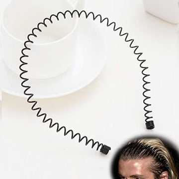 1pc Black Slim Metal Headband with Teeth, Non-Slip Hair Hoop for Women and Girls